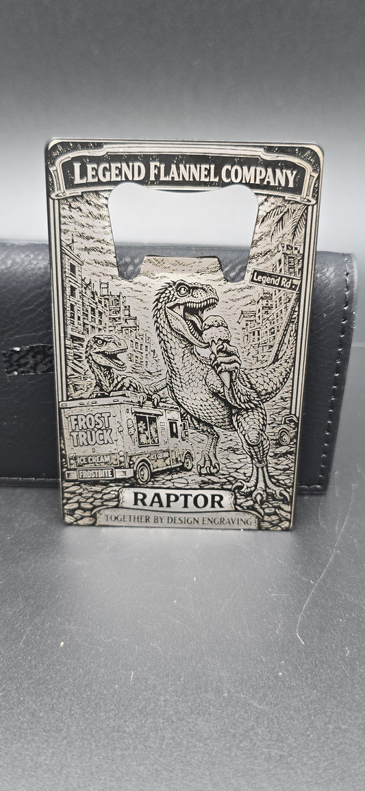 Raptor card bottle opener