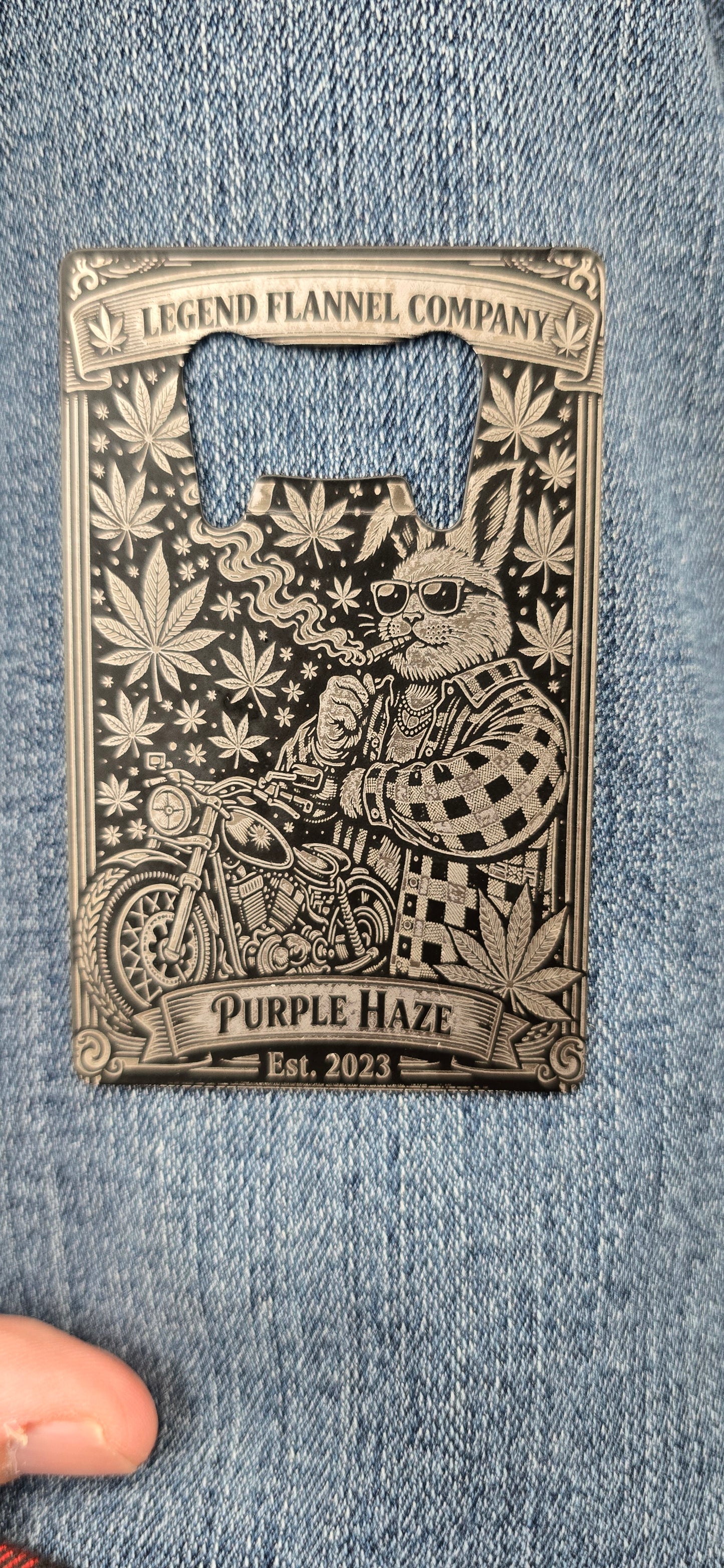 Purple haze card bottle opener