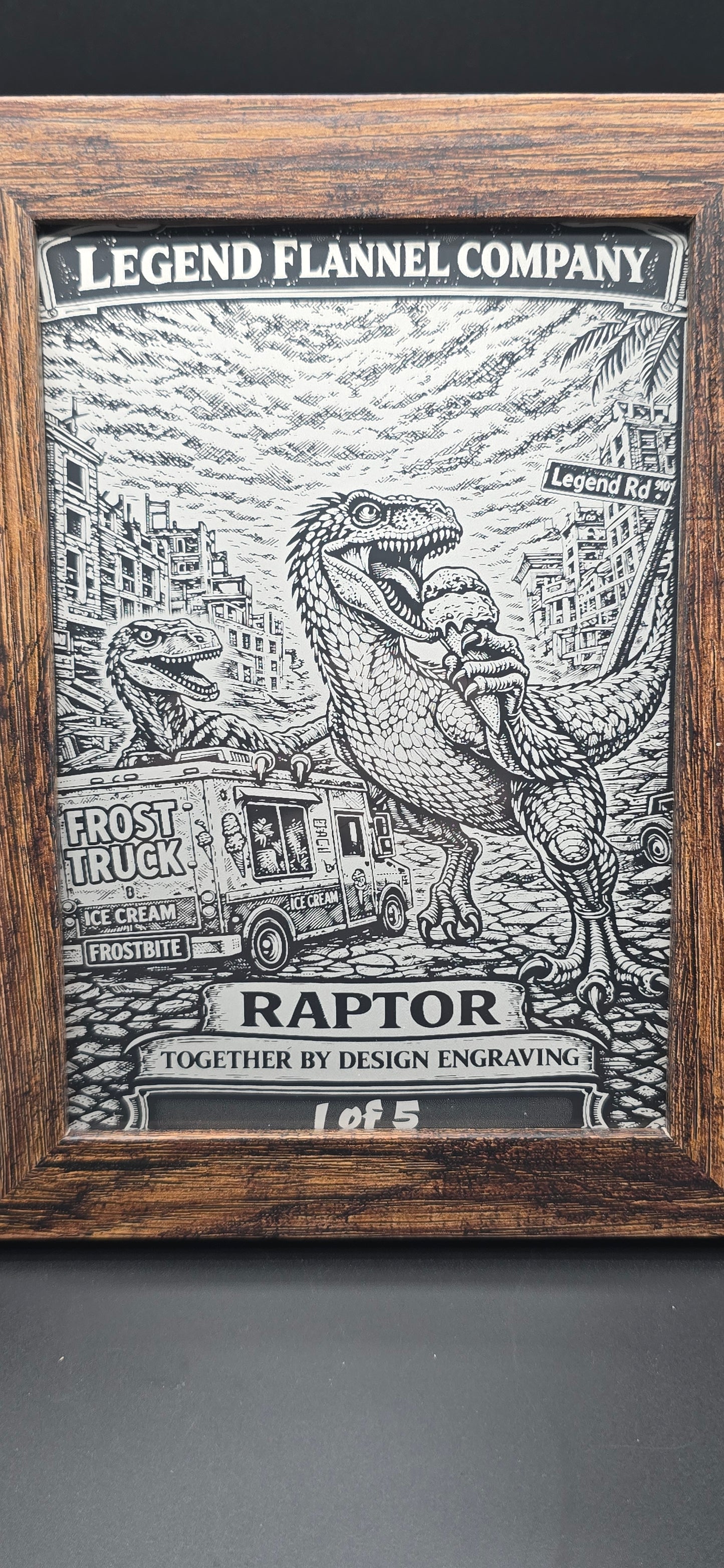 5x7 raptor metal picture