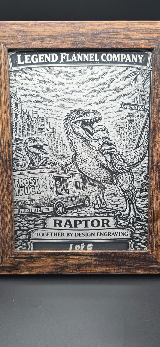 5x7 raptor metal picture